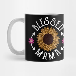 Blessed Mama sunflower leopard printed Mug